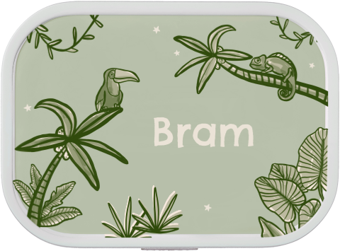 Mepal lunchbox Campus met naam en Toekan op palmboom