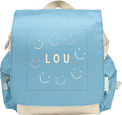 Rugzak Adventure met kleurrijke smileys en naam