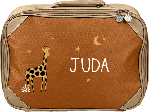 Koffertje met naam en giraffe