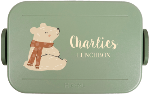 Mepal lunchbox To Go met zittende beer en naam