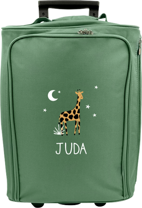 Reistrolley met giraffe en naam