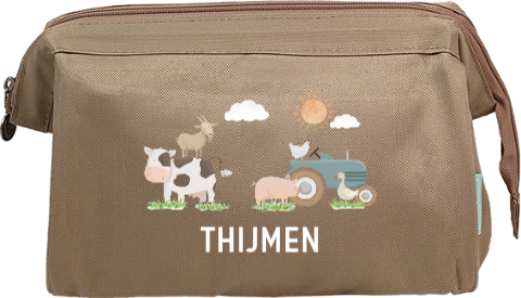 Toilettas met boerderijdieren en naam