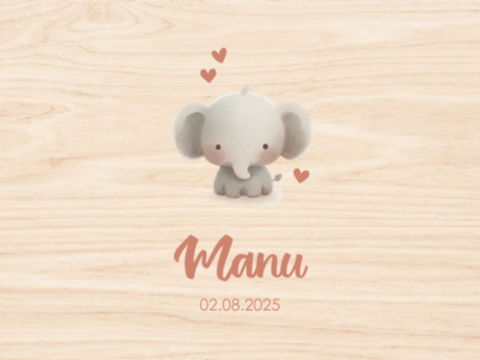 Memorybox met olifantje en naam