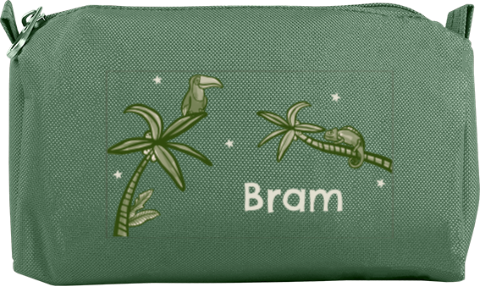 Avontuurlijke etui met junglethema en naam