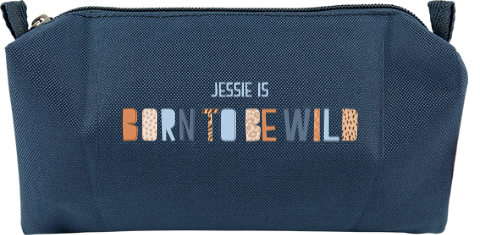 Etui met letters in junglestijl en naam