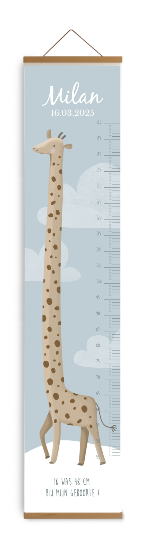 Vrolijke groeimeter met giraffe