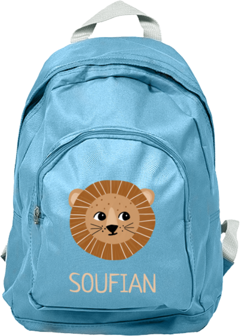 Rugzak Junior met naam en leeuw