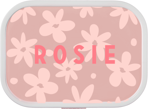 Lieve lunchbox Campus met bloemen en naam