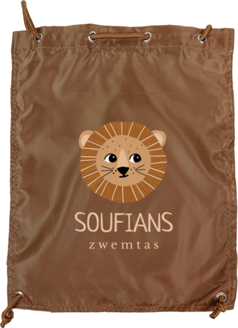 Gymtas met illustratie leeuw en naam