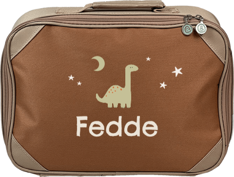 Stoer koffertje met naam en dino