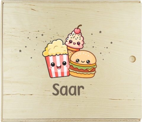 Speelgoedkist met naam en Kawaii illustraties