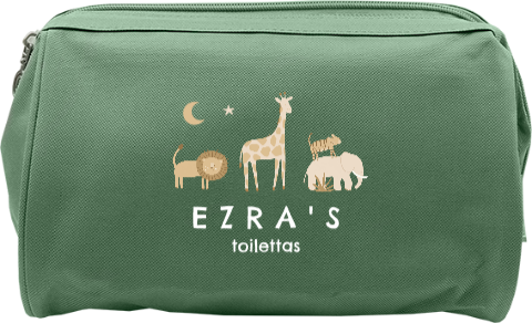 Toilettas met jungledieren en naam