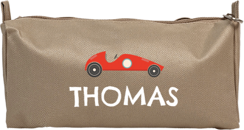 Stoere etui met naam en raceauto