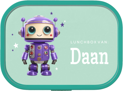 Stoere Mepal broodtrommel Campus met robot en naam