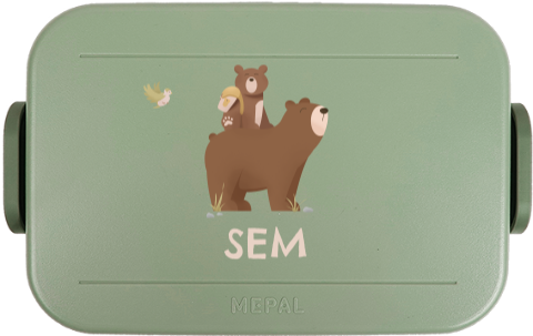 Mepal lunchbox To Go met naam en beertjes