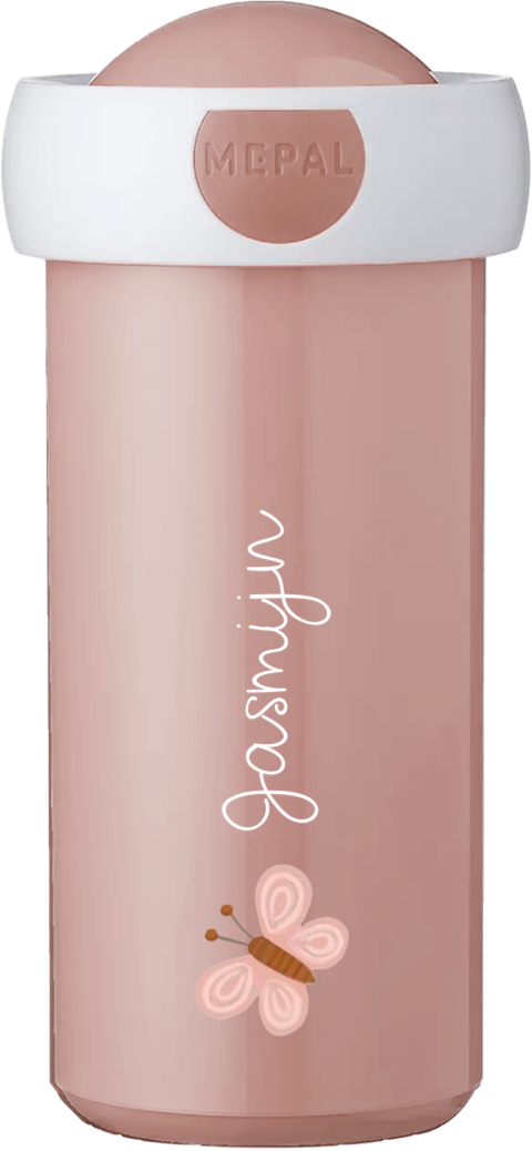 Mepal Campus schoolbeker met naam en vlinder