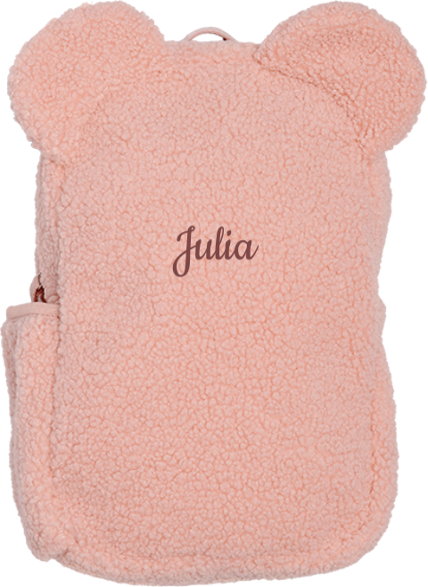 Teddy rugtas met naam en oortjes