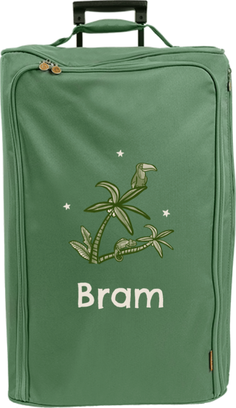 Reistrolley XL met naam en toekan op palmboom