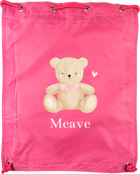 Schattige gymtas met naam en teddybeertje