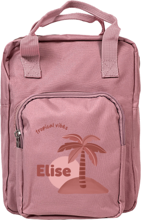 Rugtas Classic met naam en palmboom