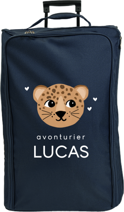 Reistrolley XL met naam en vrolijke panter