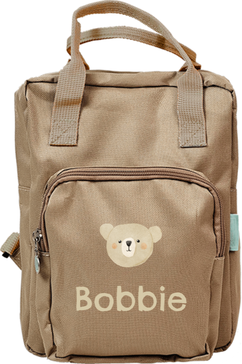 Rugtas Classic met naam en beertje