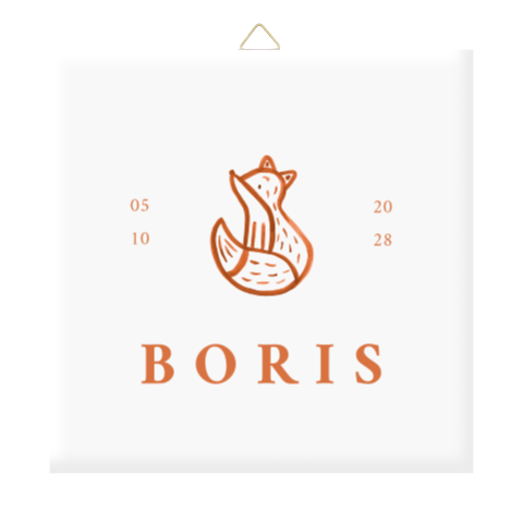 Geboortetegeltje met lief vosje