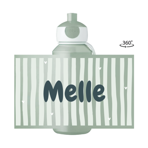 Mepal pop-up drinkfles Campus met strepen, naam en hartjes