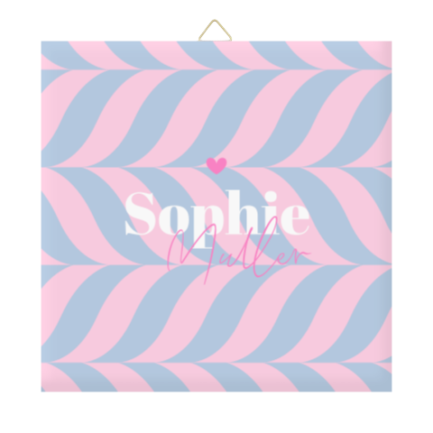 Geboortetegeltje met colorblocking patroon