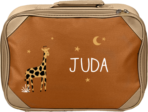 Koffertje met naam en giraffe