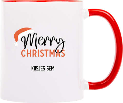 Leuke kerstmok met muts quote en naam
