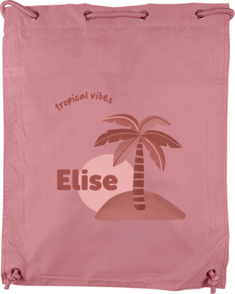 Gymtas tropical vibes met naam en palmboom