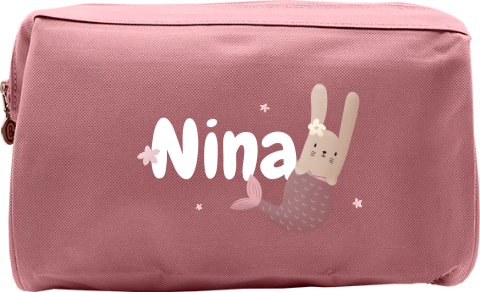 Toilettas met naam en konijn in onderwater thema