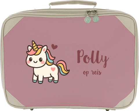 Koffertje met naam en kawaii unicorn