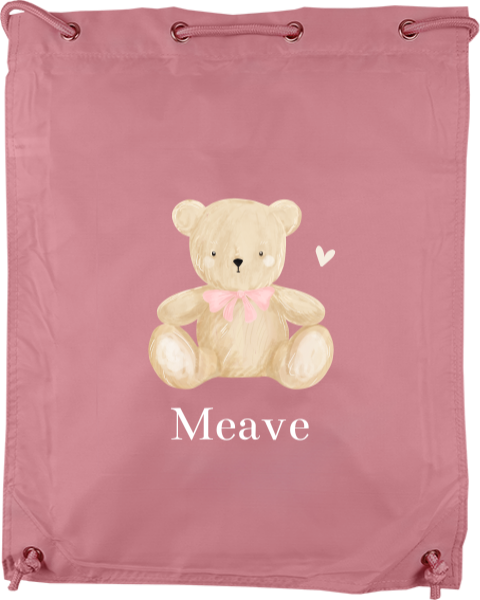 Schattige gymtas met naam en teddybeertje