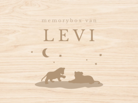 Lieve memorybox met welpjes en naam