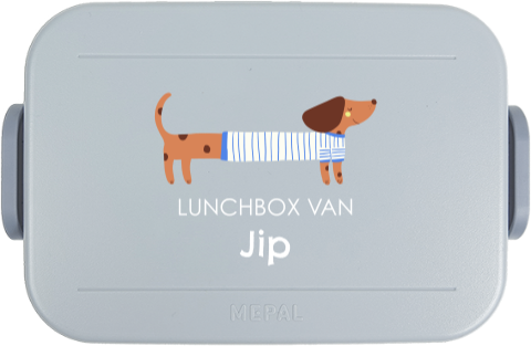 Mepal lunchbox to go met teckel en naam