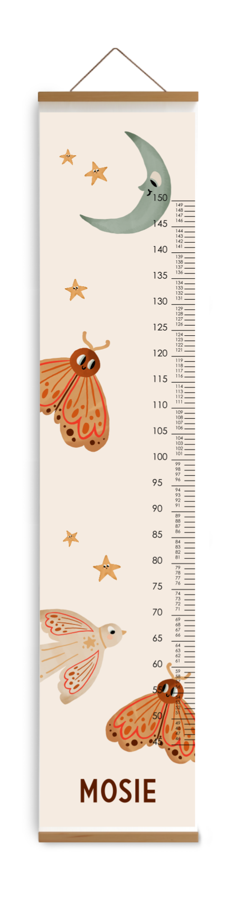 Lieve groeimeter met diertjes, maan en sterren