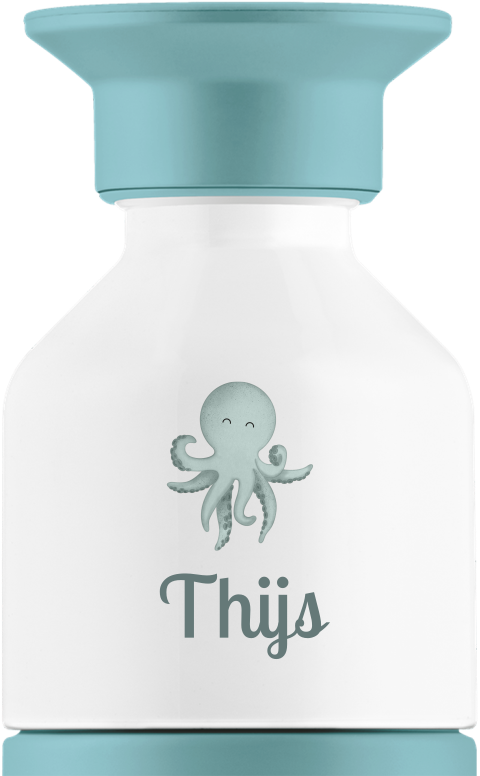 Vrolijke Dopper Thermosfles met naam en octopus