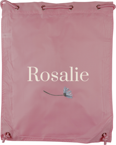 Gymtas met naam en veldbloem