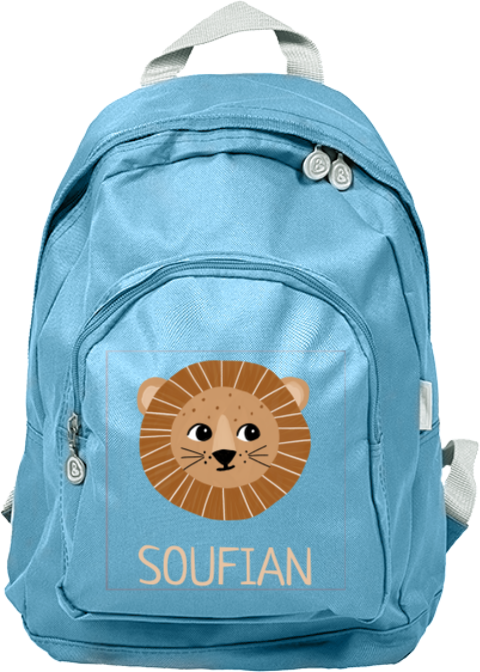 Rugzak Junior met naam en leeuw