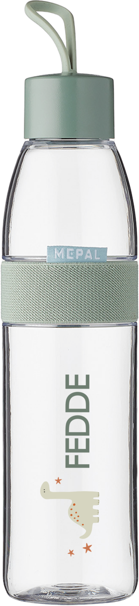Mepal Ellipse waterfles met initiaal en dino
