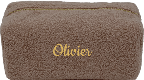 Geborduurde teddy toilettas met naam