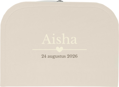 Kraamcadeau met naam kinderkoffertje met hartje