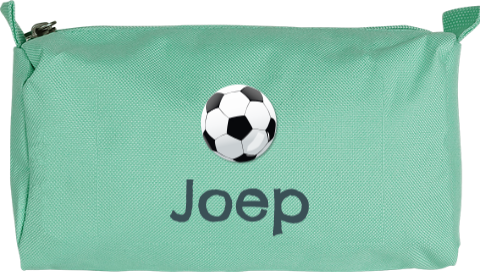 Stoere etui met naam en voetbal