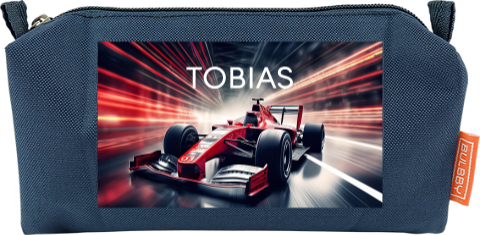 Stoere etui met raceauto en naam