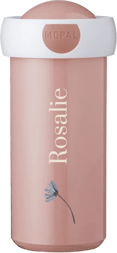 Mepal schoolbeker Campus met bloemetjes en naam