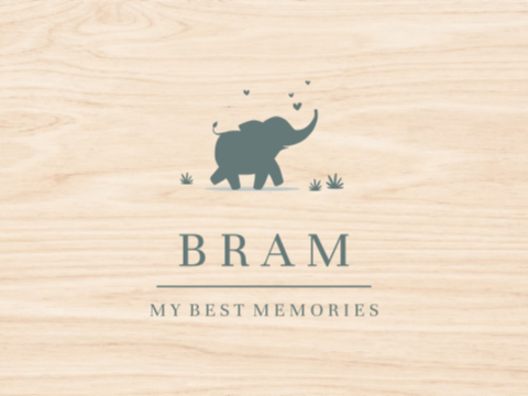 Memorybox met silhouet olifantje en naam