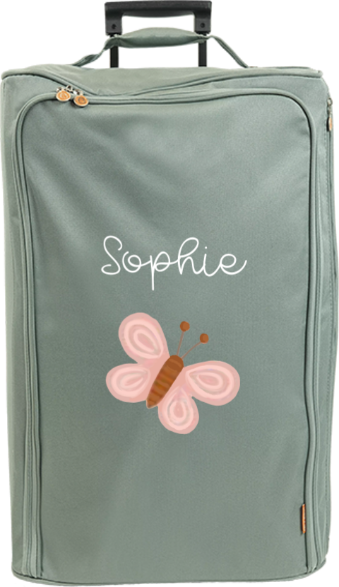 Reistrolley XL met naam en vlinder