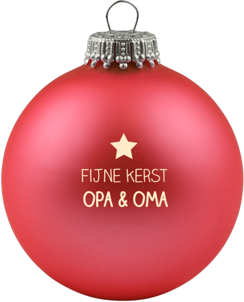 Glazen kerstbal fijne kerst
